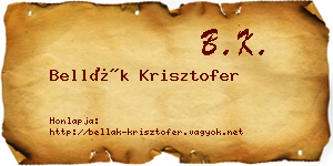 Bellák Krisztofer névjegykártya